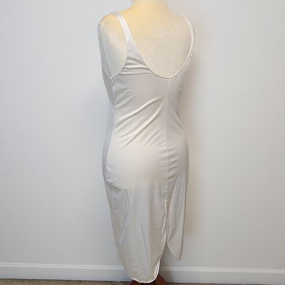 Vintage Vanity Fair Tricot Nylon Slip Nightgown Size 36 S Ivory Midi V-neck Bow - Picture 5 of 16